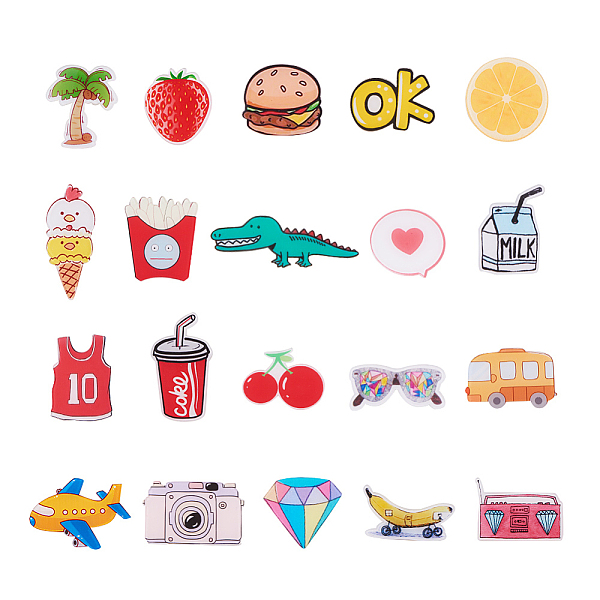 PandaHall Acrylic Safety Brooches, with Iron Pin, Mixed Shapes, Mixed Color, 24~62x26~70x8.5mm; Pin: 0.7mm, 20pcs/set Acrylic Multicolor PandaHall Acrylic Safety Brooches, with Iron Pin, Mixed Shapes, Mixed Color, 24~62x26~70x8.5mm; Pin: 0.7mm, 20pcs/set Acrylic Multicolor