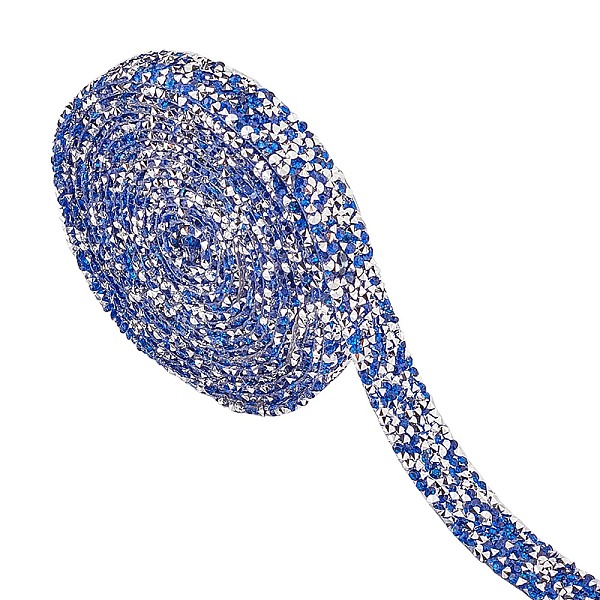 PandaHall GORGECRAFT Crystal Rhinestone Tape, 1 Yard 1.5cm Rhinestone Ribbon Trim Crystal Sparkling Rhinestone Ribbon Resin Hotfix Belt...