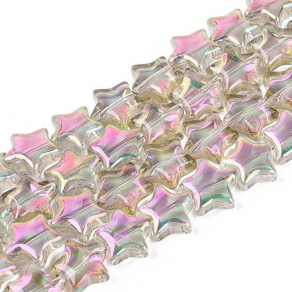 Electroplate Transparent Glass Beads Strands