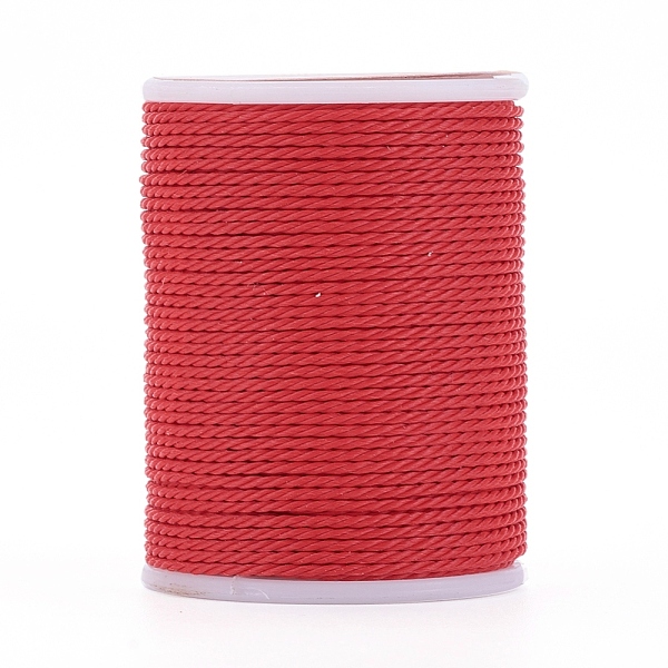 

PandaHall Round Waxed Polyester Cord, Taiwan Waxed Cord, Twisted Cord, Red, 1mm, about 12.02 yards(11m)/roll Waxed Polyester Cord Round Red