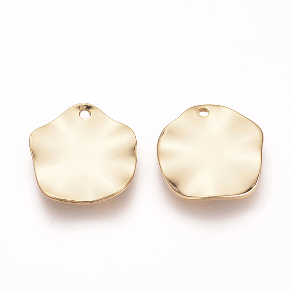 

PandaHall Brass Pendants, Nickel Free, Real 18K Gold Plated, Twist Flat Round, 16x15x1.5mm, Hole: 1mm Brass Flat Round