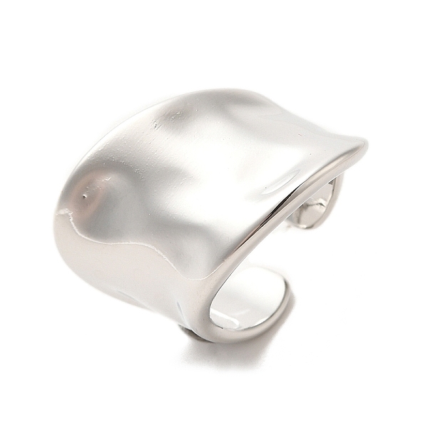 

PandaHall Brass Open Cuff Rings, Wide Band Rings, Platinum, US Size 7 1/4(17.5mm) Brass