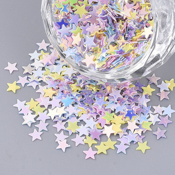 

PandaHall Ornament Accessories, PVC Plastic Paillette/Sequins Beads, No Hole/Undrilled Beads, Star, Mixed Color, 4.5x4.5x0.4mm, about..., Multicolor