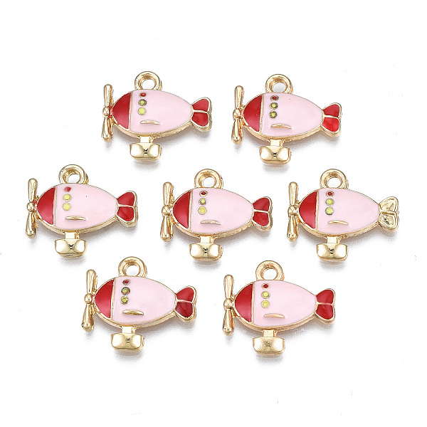 

PandaHall Rack Plating Alloy Enamel Pendants, Light Gold, Cadmium Free & Nickel Free & Lead Free, Plane, Pink, 17x15x3mm, Hole: 1.8mm...