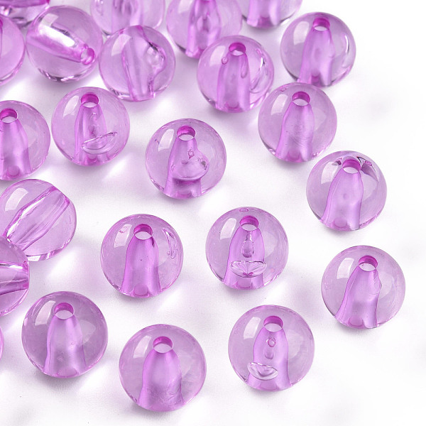 

PandaHall Transparent Acrylic Beads, Round, Medium Orchid, 12x11mm, Hole: 2.5mm, about 566pcs/500g Acrylic Round