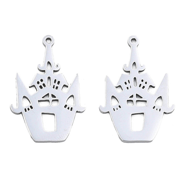 

PandaHall 201 Stainless Steel Pendants, Halloween Style, House, Stainless Steel Color, 30x20x1mm, Hole: 1.4mm 201 Stainless Steel Building