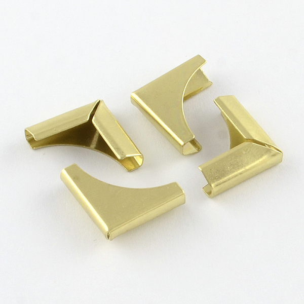

PandaHall Book Scrapbooking Albums Folders Iron Box Bags Corner Protectors, Golden, 15x15x5mm Iron