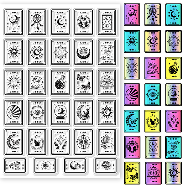 

PandaHall GLOBLELAND Tarot Cards Clear Stamps for DIY Scrapbooking Mystic Mystery Silicone Stamp Seals Transparent Stamps for Cards Making...