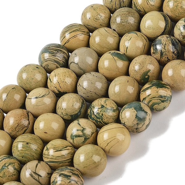 

PandaHall Natural Verdite Stone Beads Strands, Round, 10mm, Hole: 1.2mm, about 37~39pcs/strand, 14.69''(37.3cm) Natural Gemstone Round