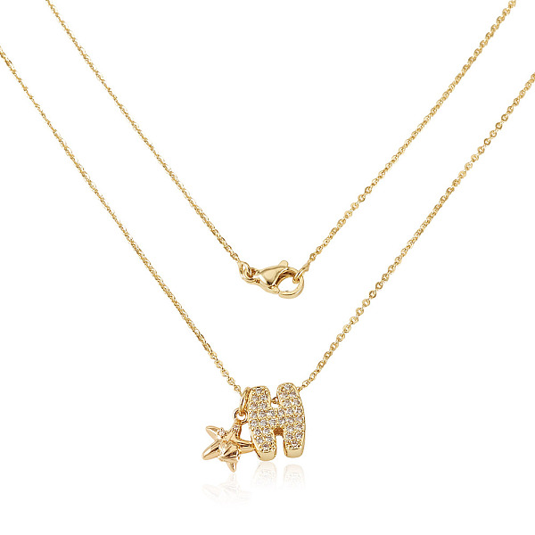 Colliers pendentifs en laiton sertis de micro-pavés de zirconiums cubiques transparents et de strass