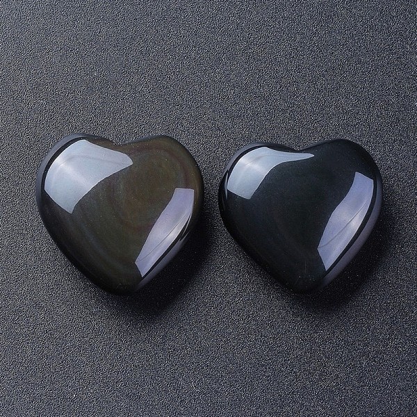 Natural Obsidian Heart Love Stone