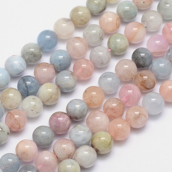 

PandaHall Natural Morganite Round Bead Strands, 8mm, Hole: 1mm, about 47pcs/strand, 15.5 inch Morganite Round