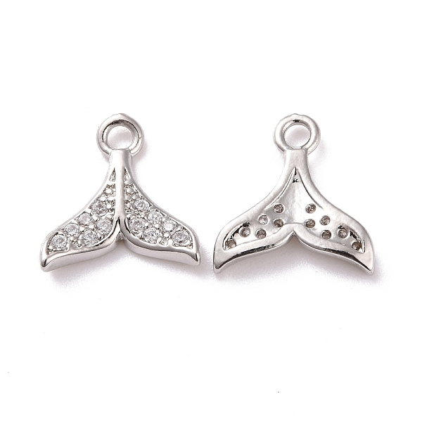 

PandaHall Brass Micro Pave Clear Cubic Zirconia Charms, Cadmium Free & Lead Free, Fishtail Shaped, Platinum, 11x10.5x2mm, Hole: 1.6mm...