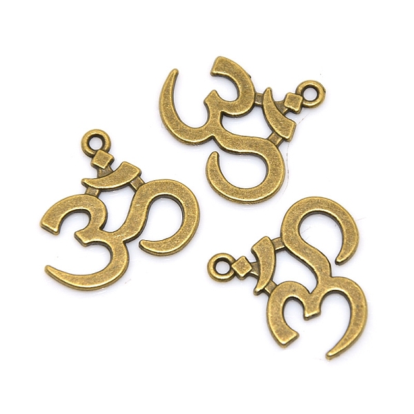 

PandaHall Chakra Alloy Pendants, Ohm/Aum, Antique Bronze, 22x21mm Alloy Others