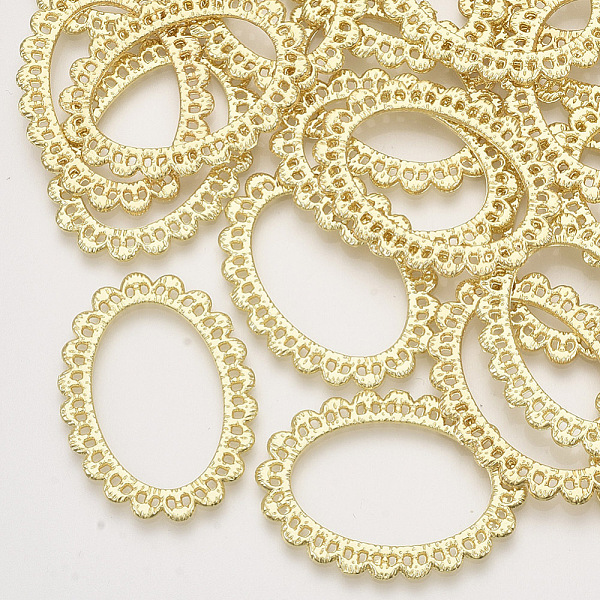 

PandaHall Alloy Filigree Joiners, Oval, Light Gold, 38.5x28x1.5mm Alloy Oval