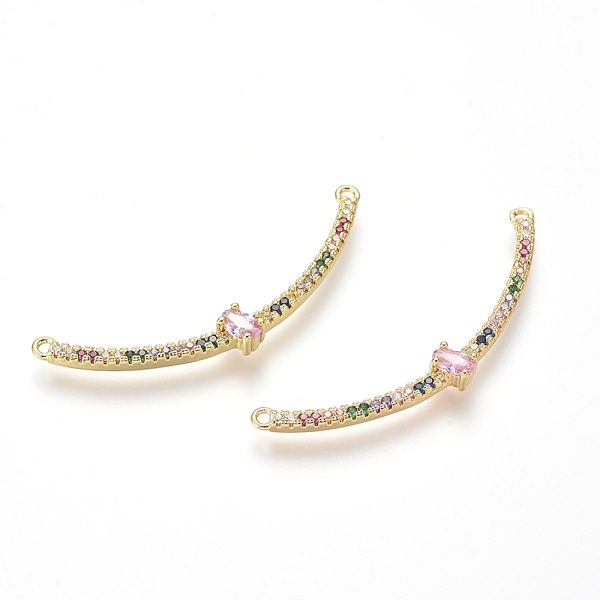 

PandaHall Brass Micro Pave Cubic Zirconia Pendants, Bar, Colorful, Golden, 13x43x4mm, Hole: 1.2mm Brass+Cubic Zirconia Others
