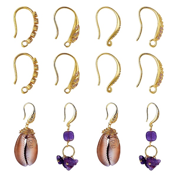 

PandaHall 4 Pairs 4 Style Brass Micro Pave Clear Cubic Zirconia Earring Hooks, Long-Lasting Plated, Golden, 15~19.5mm, Hole: 1.5mm, 21 Gauge...
