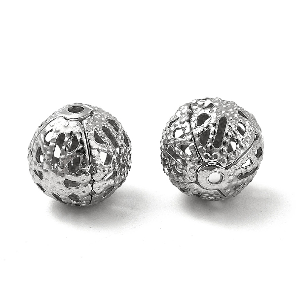 

PandaHall 304 Stainless Steel Hollow Round Beads, Stainless Steel Color, 10x9.5mm, Hole: 1mm 304 Stainless Steel Round
