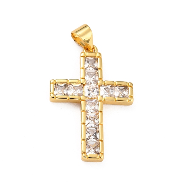 

PandaHall Brass Micro Pave Clear Cubic Zirconia Pendants, Cross, Real 18K Gold Plated, 26.5x17.5x2.5mm, Hole: 4x3mm Brass+Cubic Zirconia...