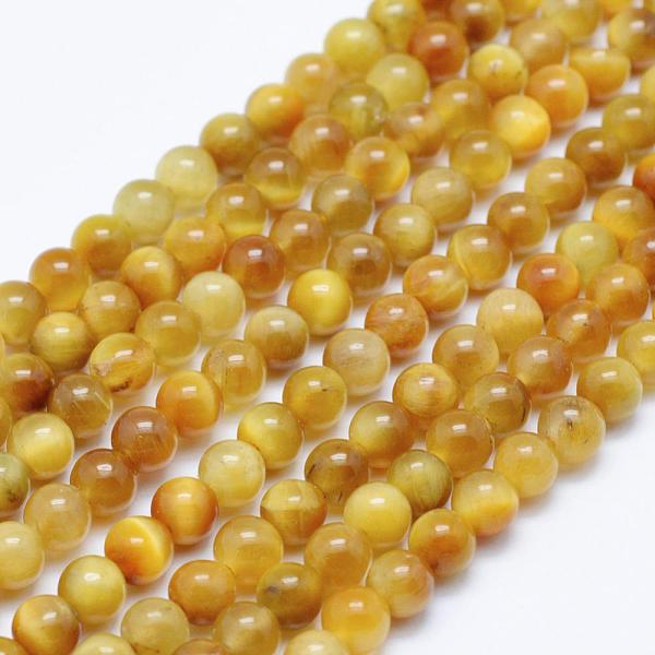 

PandaHall Natural Gold Tiger Eye Beads Strands, Round, 4mm, Hole: 0.5mm, about 91~92pcs/strand, 15.7 inch(40cm) Tiger Eye Round