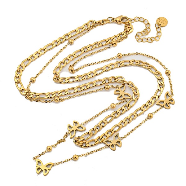 

PandaHall 304 Stainless Steel Double Layer Necklaces, Pendant Necklaces, Butterfly, 15.83~16.02 inch(40.2~40.7cm) 304 Stainless Steel...
