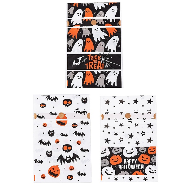 

PandaHall 50Pcs Rectangle Halloween Candy Plastic Bags, Mixed Shapes Printed Candy Drawstring Bags, Mixed Color, 23.2x14.9x0.05cm Plastic..., Multicolor