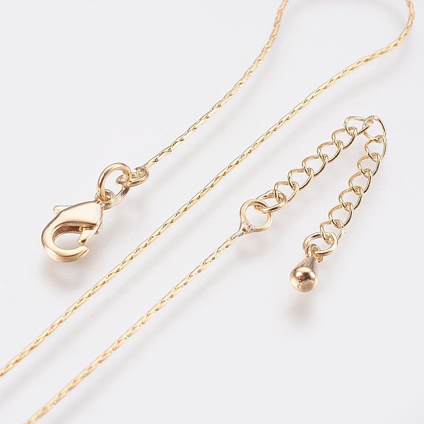 PandaHall Long-Lasting Plated Brass Coreana Chain Necklaces, with Lobster Claw Clasp, Nickel Free, Real 18K Gold Plated, 18.1 inch (46cm)...