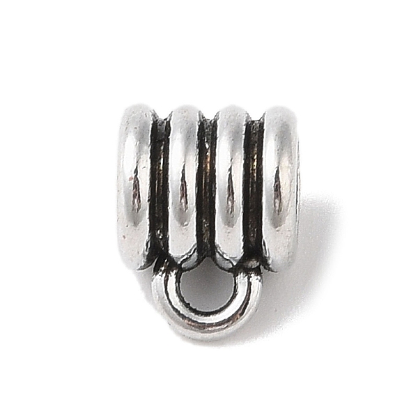 

PandaHall Tibetan Style Alloy Tube Bails, Cadmium Free & Lead Free, Column, Antique Silver, 12.5x9.5x9mm, Hole: 2mm Alloy