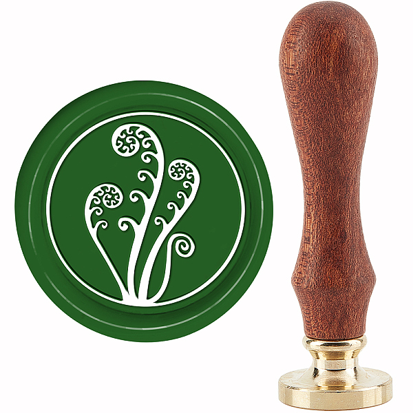

PandaHall Brass Wax Seal Stamp with Handle, for DIY Scrapbooking, Plants Pattern, 89x30mm Brass Other Plants