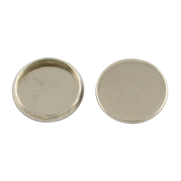 Non-Tarnish Flat Round 304 Stainless Steel Plain Edge Bezel Cups