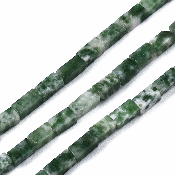 

PandaHall Natural Green Spot Jasper Beads Strands, Cuboid, 4~5x2x2mm, Hole: 0.8mm, about 82~84pcs/strand, 14.76~15.15 inch(37.5~38.5cm)...