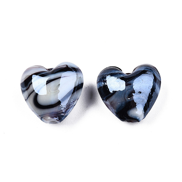 

PandaHall Handmade Lampwork Beads, Pearlized, Colorful, 16x16x8.5mm, Hole: 1.4mm Lampwork Heart