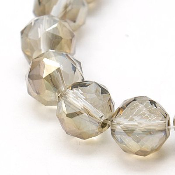 

PandaHall Electroplate Glass Beads Strands, Full Pearl Luster Plated, Faceted, Round, Tan, 10mm, Hole: 1mm Glass Round Orange