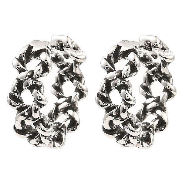 

PandaHall 316 Surgical Stainless Steel Hoop Earrings, Antique Silver, 15x16x6mm 316 Surgical Stainless Steel