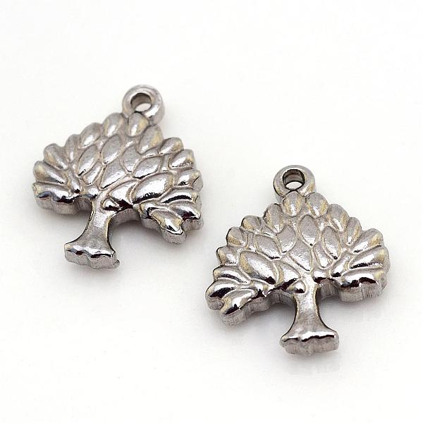 

PandaHall 201 Stainless Steel Pendants, Tree, Stainless Steel Color, 16x14x3mm, Hole: 1mm 201 Stainless Steel Tree