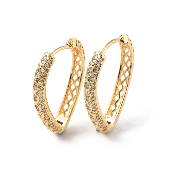 

PandaHall Clear Cubic Zirconia Teardrop Hoop Earrings, Brass Jewelry for Women, Cadmium Free & Lead Free, Real 18K Gold Plated, 29x22.5x4mm...