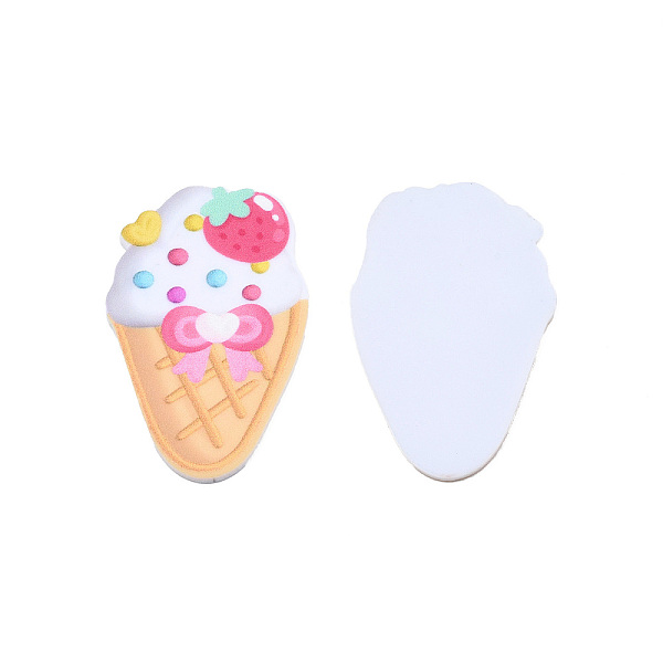 

PandaHall Printed Acrylic Cabochons, Rubberized Style, Ice Cream, Hot Pink, 46x28.5x2mm Acrylic Food