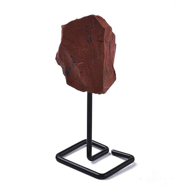 

PandaHall Natural Red Jasper Display Decorations, Rough Raw Stone, with Spray Painted Iron Findings, Nuggets, 111~158mm Red Jasper Nuggets
