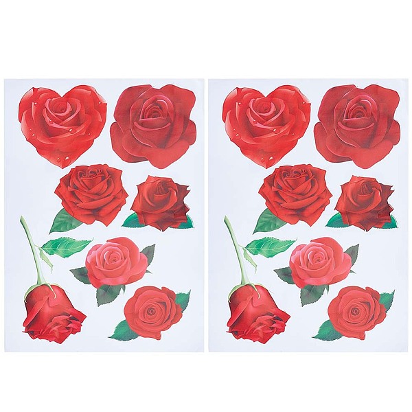 

PandaHall GORGECRAFT 2 Sheets 7 Styles Rose Stickers Car Body Decals Waterproof Self-Adhesive Sticker Red Flower Pattern Anti-Scratch...