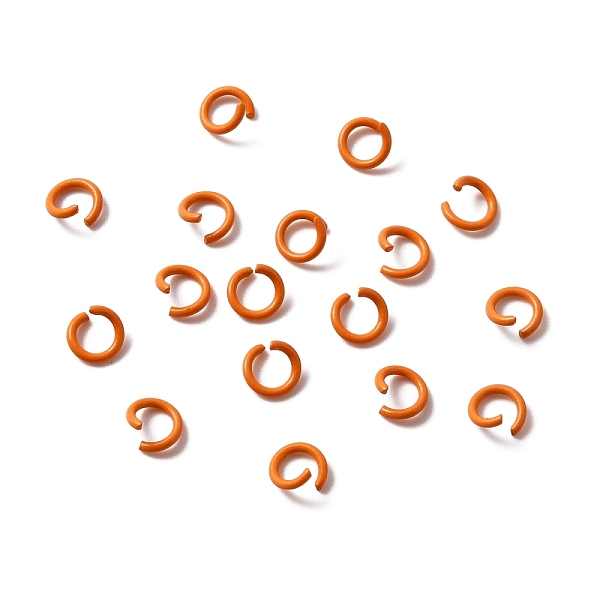 

PandaHall Zinc Alloy Open Jump Rings, Baking Painted, Ring, Dark Orange, 6x1mm, 18 Gauge, Inner Diameter: 4mm, about 100pcs/bag Alloy Ring