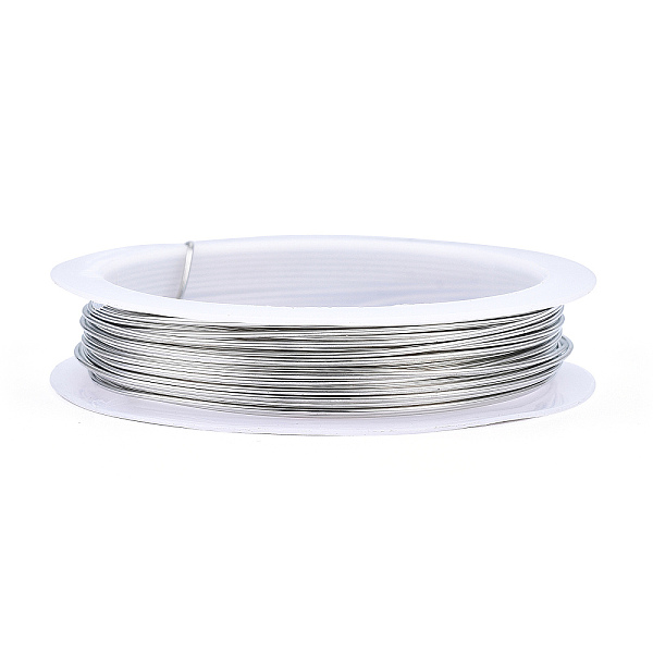 

PandaHall Round Craft Copper Wire, Nickel Free, Silver Color Plated, 20 Gauge, 0.8mm, about 16.40 Feet(5m)/Roll Copper Round Silver