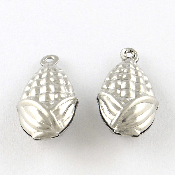 

PandaHall Corn 201 Stainless Steel Pendants, Smooth Surface, Hollow, Stainless Steel Color, 19x10x6.5mm, Hole: 1mm 201 Stainless Steel...