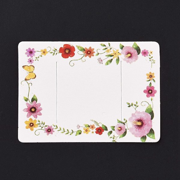 

PandaHall Rectangle Paper Hair Clip Display Cards, Hair Bow Holder Cards, Hair Accessories Supplies, White, Floral Pattern, 5x7x0.03cm Paper...