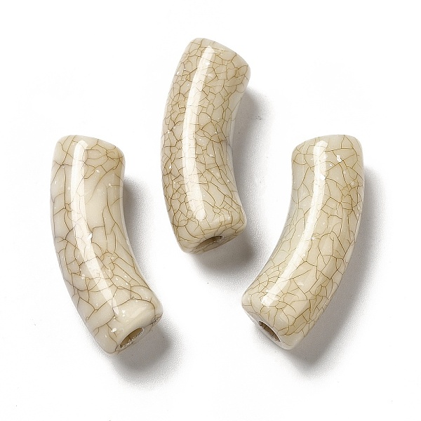 

PandaHall Opaque Acrylic Beads, Curved Tube, Crackle Beads, Wheat, 34.5x11mm, Hole: 3.5mm, about 148pcs/500g Acrylic Tube Orange