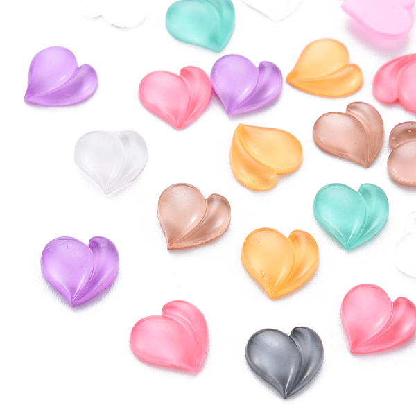 

PandaHall Translucent Resin Cabochons, Heart, Mixed Color, 8x8x2mm Resin Heart Multicolor