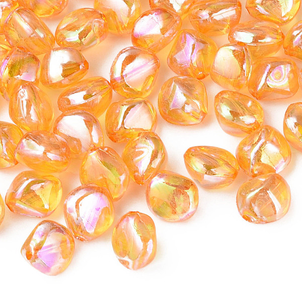 

PandaHall Transparent Acrylic Beads, AB Color Plated, Nuggets, Gold, 10.5x10x8mm, Hole: 1.6mm, about 2300pcs/500g Acrylic Nuggets Gold