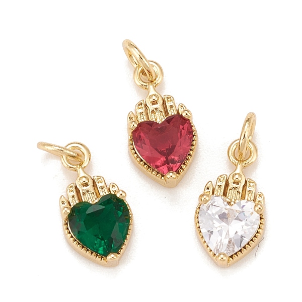 

PandaHall Brass Inlaid Clear Cubic Zirconia Charms, Real 18K Gold Plated, Lead Free & Cadmium Free, Heart, Mixed Color, 14x7x4mm, Hole: 3mm..., Multicolor