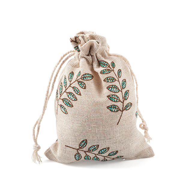 

PandaHall Polycotton(Polyester Cotton) Packing Pouches Drawstring Bags, with Printed Leaf, Wheat, 14x10cm Polycotton Orange