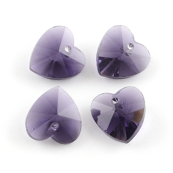 

PandaHall Transparent Glass Heart Pendants, Faceted, DarkSlate Blue, 14x14x8mm, Hole: 1.5mm Glass Heart Blue