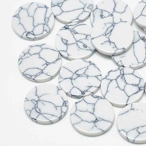 

PandaHall Synthetic Turquoise Cabochons, Flat Round, White, 20x2mm Synthetic Turquoise Flat Round White